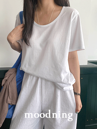 [MADE] 쥬시 코튼 유넥 반팔 티셔츠 (4color)