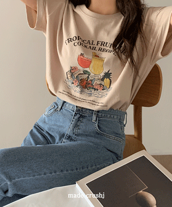[made crushj] 칵테일 반팔 티셔츠 (3color)