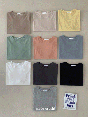 [made crushj] 메이니 슬릿 티셔츠 (10color)