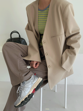 이얀 텐셀 노카라 자켓  (beige 착장 추가)