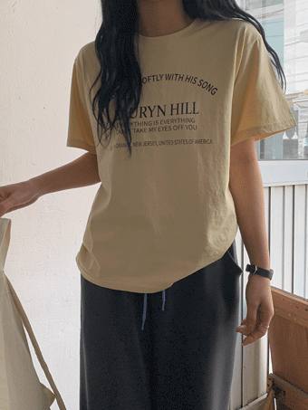 모달린 레터링 반팔 티셔츠 (4color)